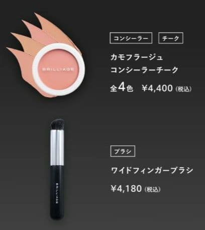 新品BRILLIAGE コンシーラーチーク 04 & ワイドフィンガーブラシ