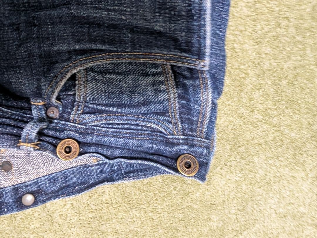 I*様 ダブルアールエル　ダークブルー ストレートデニム フライボタン 33×3