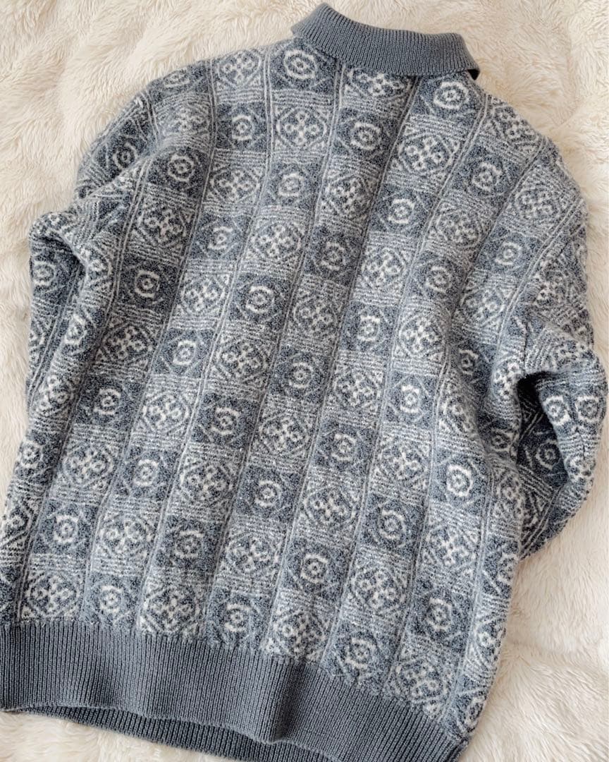 Christian Dior ディオール ラガーニット ポロ グレー Lサイズ