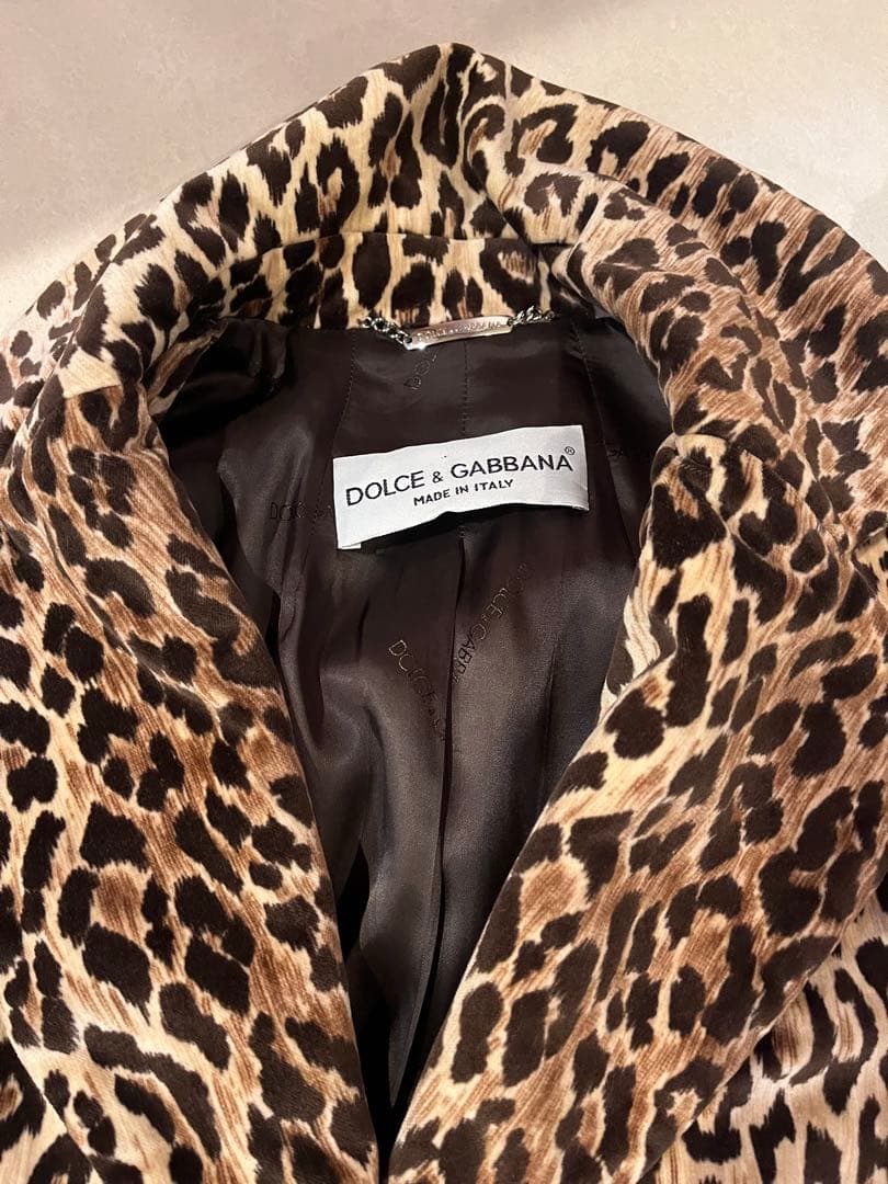 Dolce & Gabbana レオパード　ベロア　コート 38