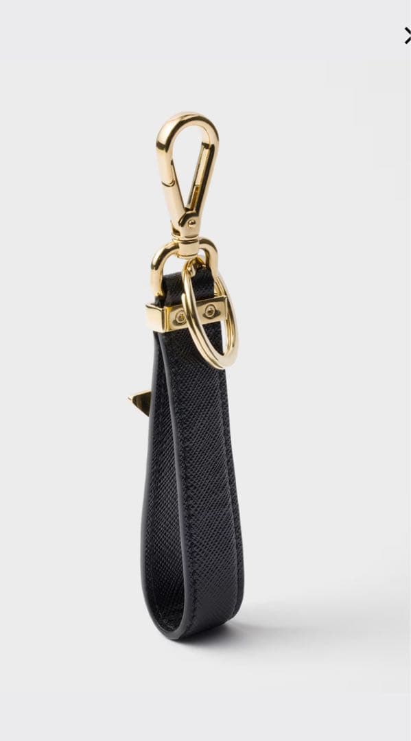 PRADA プラダ サフィアーノレザー キーリング チャーム ブラック