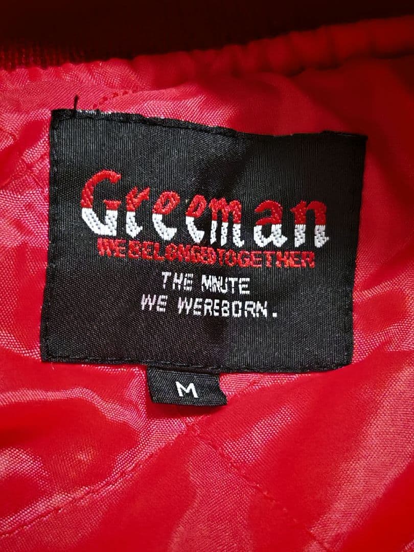 Greeman 日本 限定 スカジャン 別珍 unisex 赤 龍孔雀