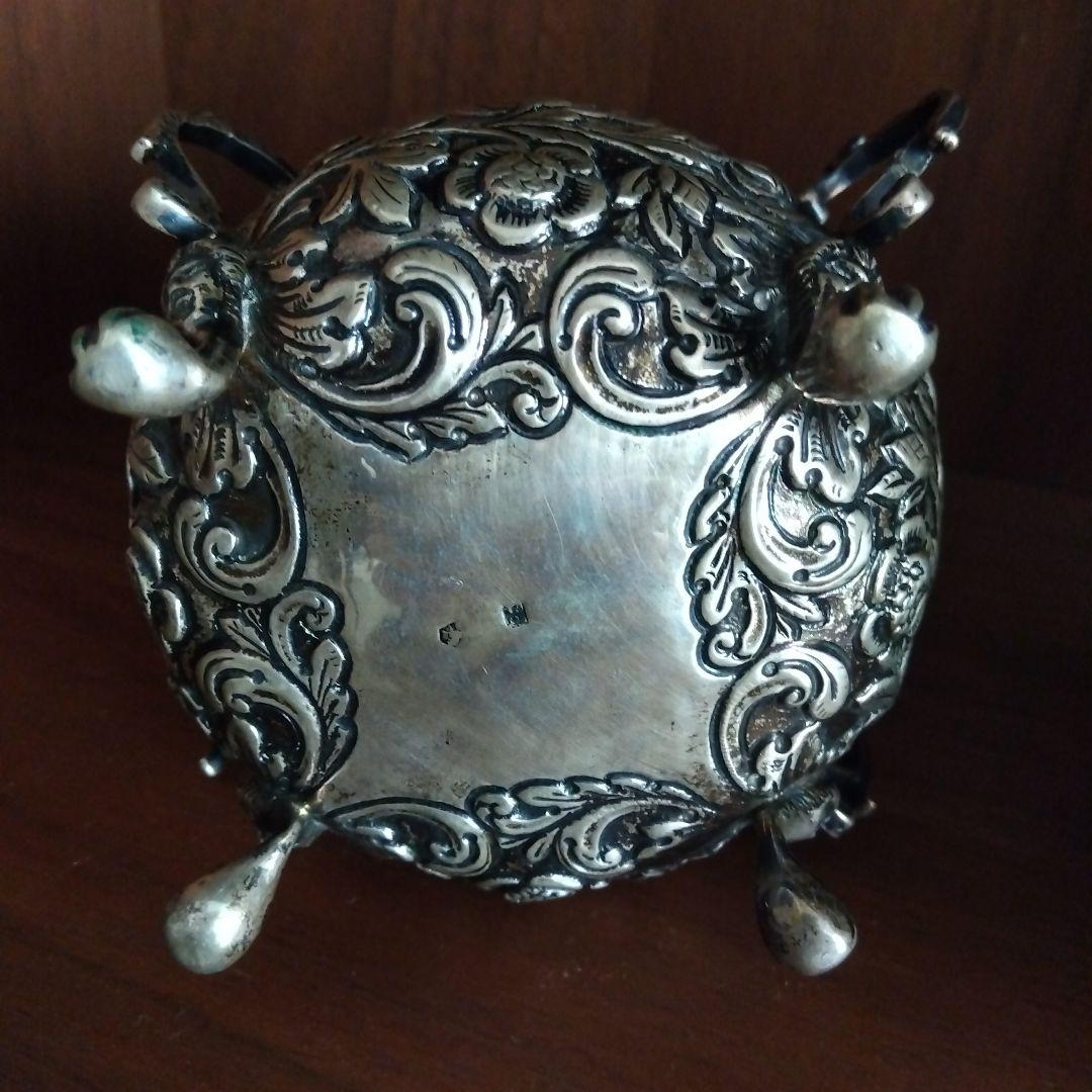 アンティーク ティーセット 銀メッキ 彫刻装飾 ヴィクトリアン風