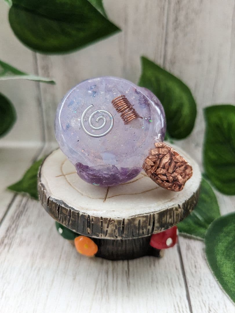 【ゼロ】アメジスト✕スコロライトのシマエナガちゃん形オルゴナイト☆他５点