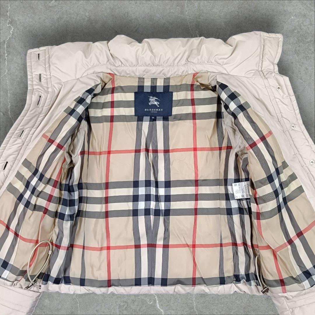 バーバリーロンドン ショート丈 ダウンジャケット メガチェック 刻印ボタン 38