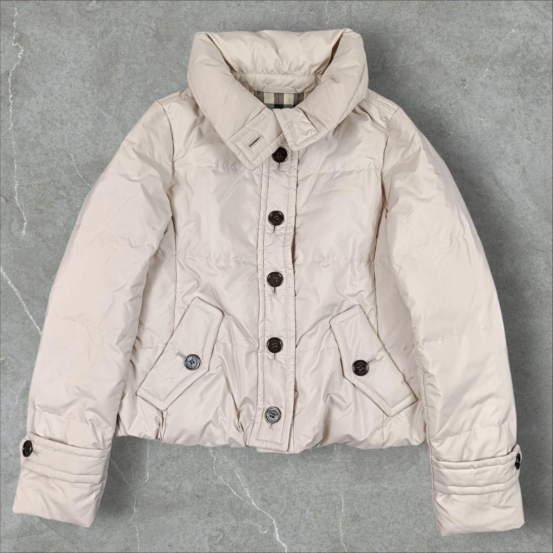 バーバリーロンドン ショート丈 ダウンジャケット メガチェック 刻印ボタン 38