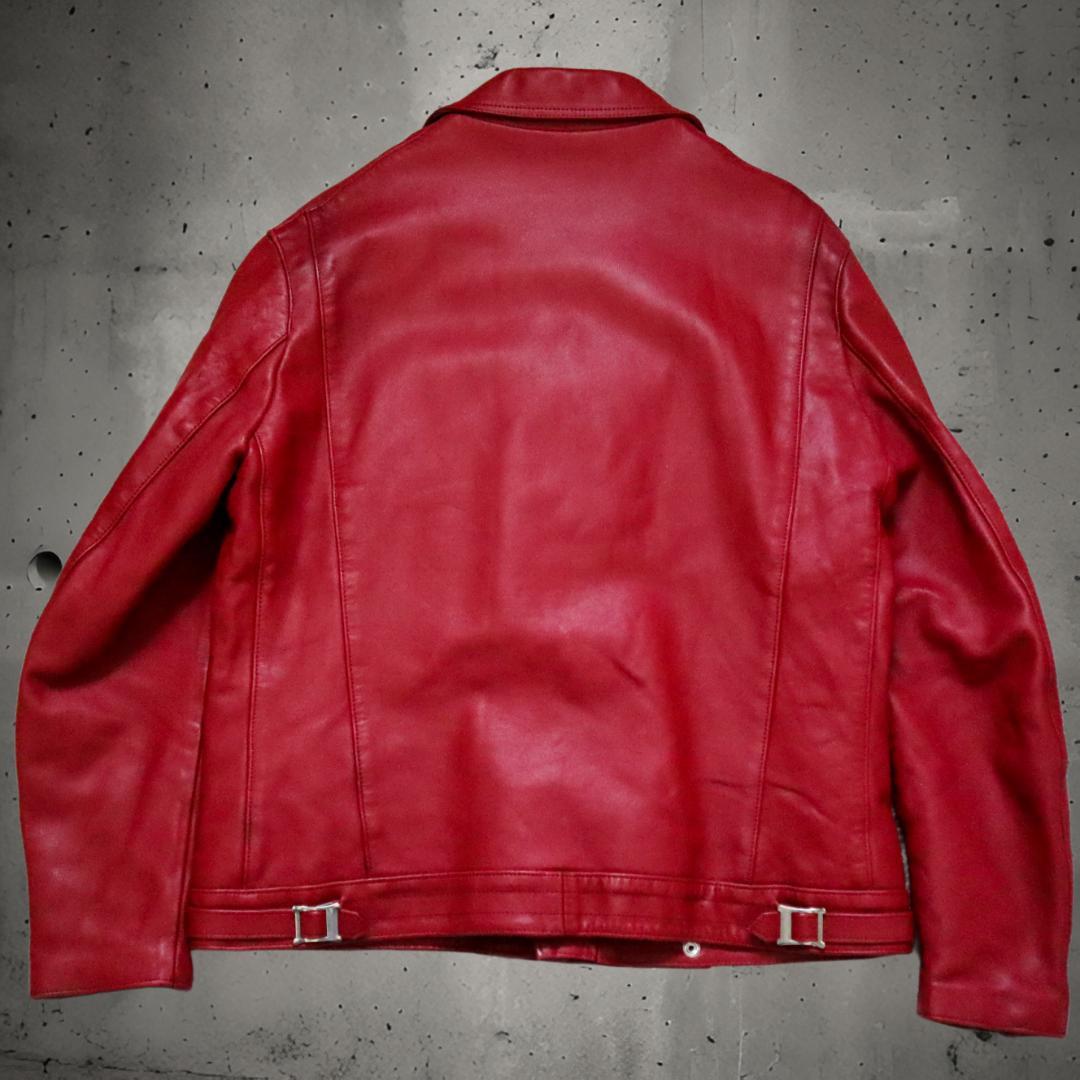 666 レザー ダブルライダースジャケット LJM-8 レッド ステアハイド