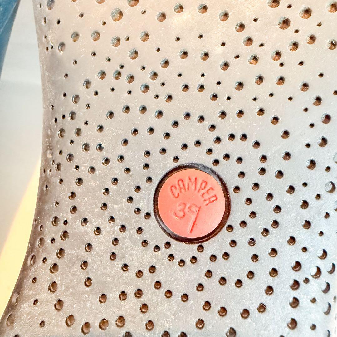 CAMPER TWINS レザー シューズ 総柄 プリント 黒 39