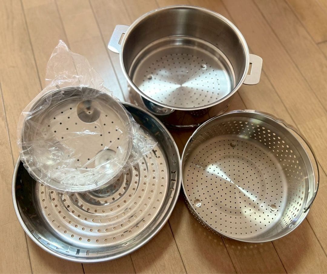 【美品/中古品】CRISTELステンレス鍋セット20.22cm鍋、蓋セット