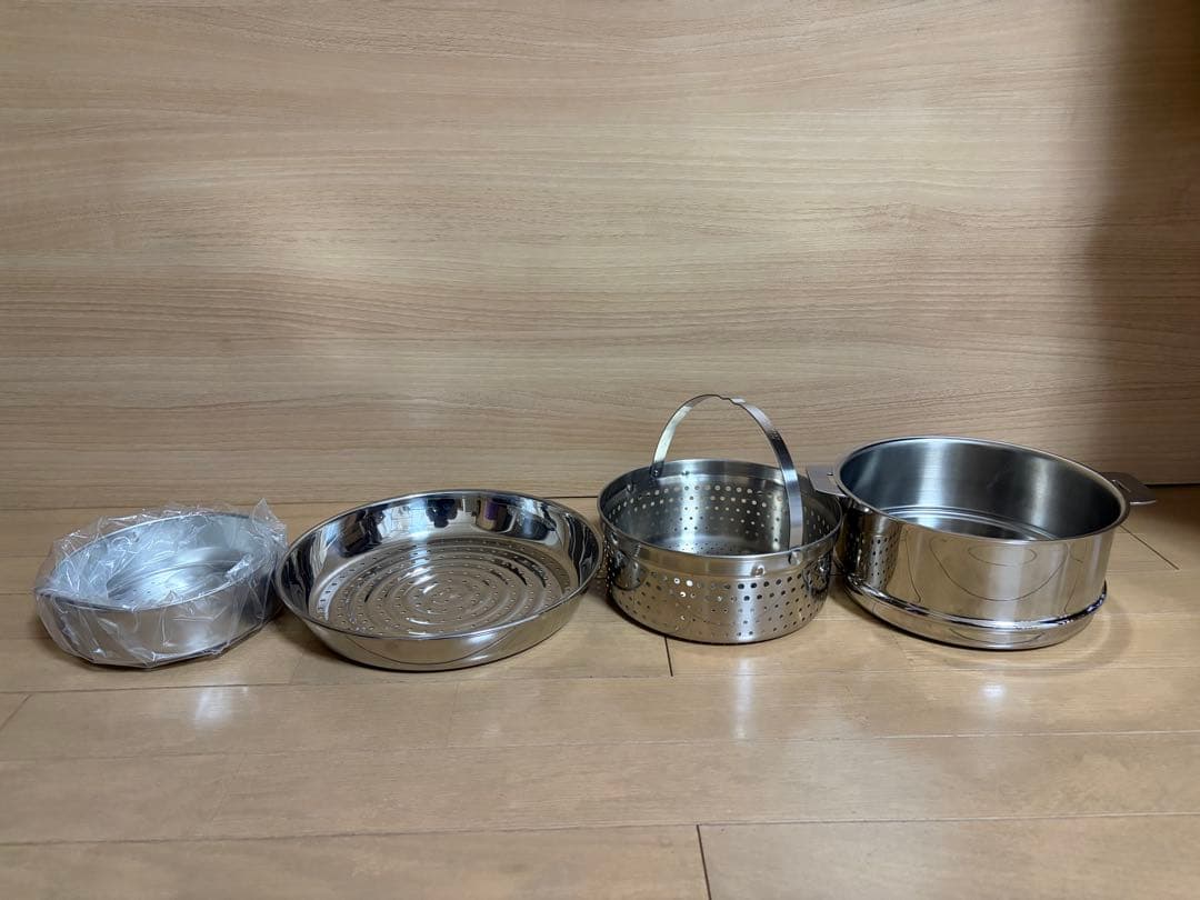 【美品/中古品】CRISTELステンレス鍋セット20.22cm鍋、蓋セット