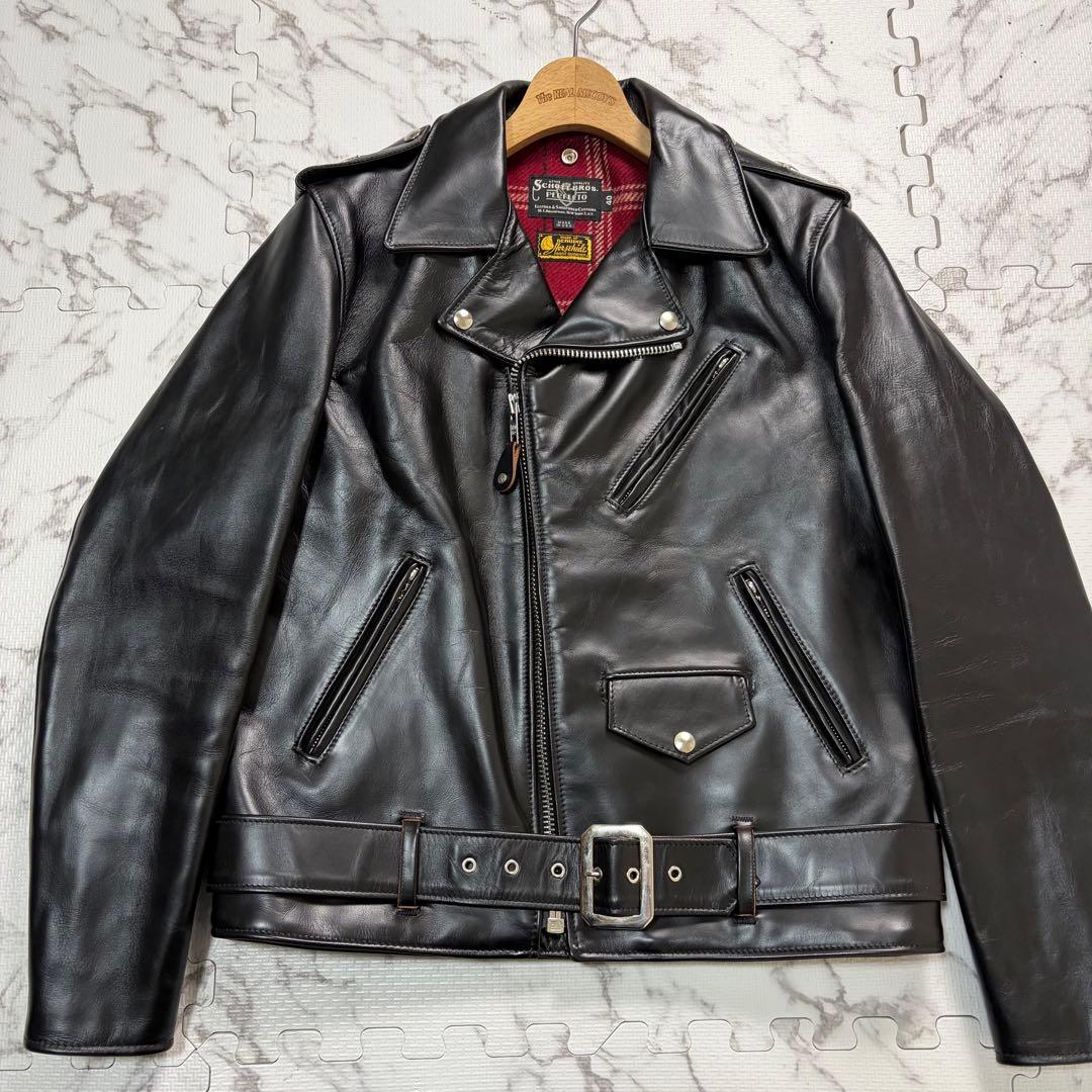 極美品✨ schott ライダースジャケット　613SJH 馬革　黒　40