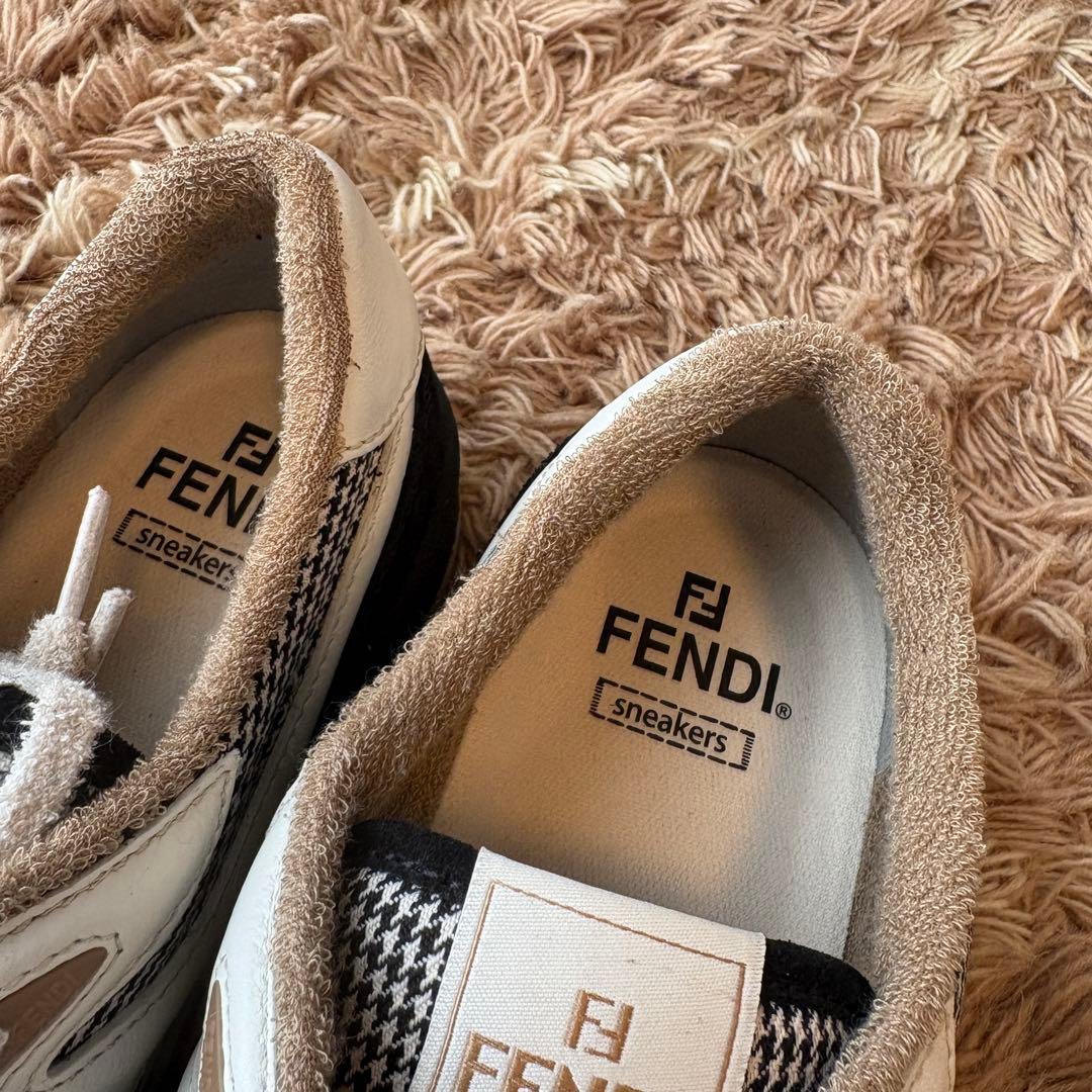 【未使用】FENDI フェンディ レザー スニーカー マッチ メンズ サイズ8
