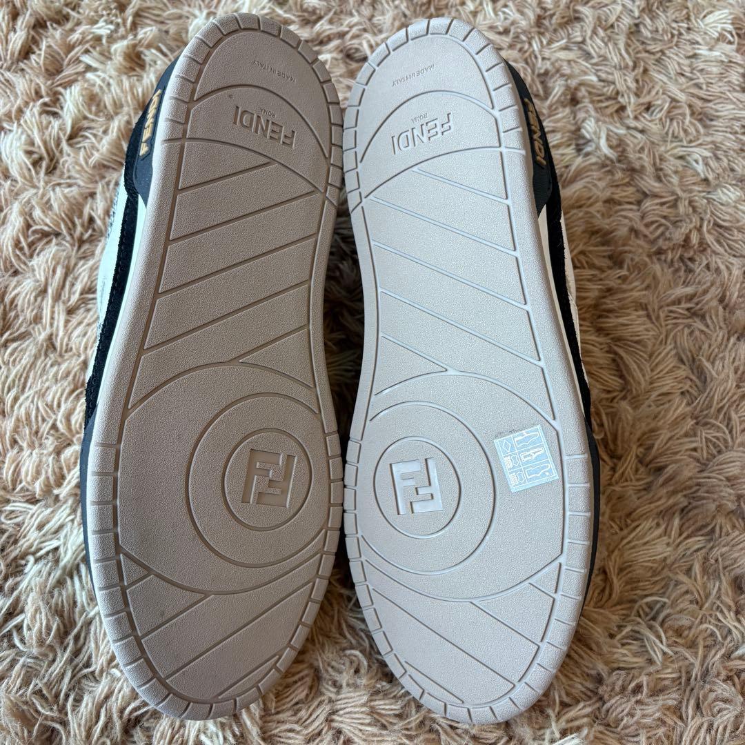 【未使用】FENDI フェンディ レザー スニーカー マッチ メンズ サイズ8