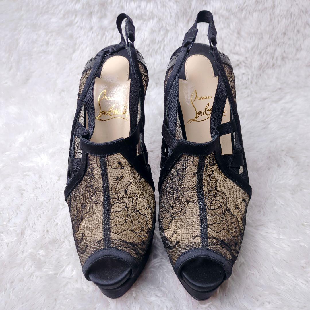 未使用級 CHRISTIAN LOUBOUTIN サテン レース 山田優着用
