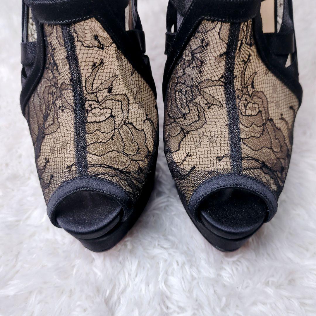 未使用級 CHRISTIAN LOUBOUTIN サテン レース 山田優着用