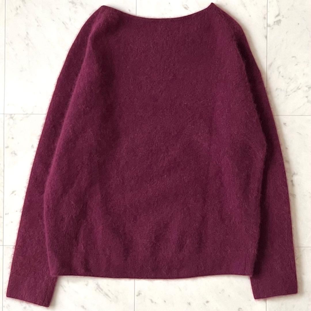 極美品♪MOGA モガ ウールカシミヤシャギーニット M ボルドー クルーネック