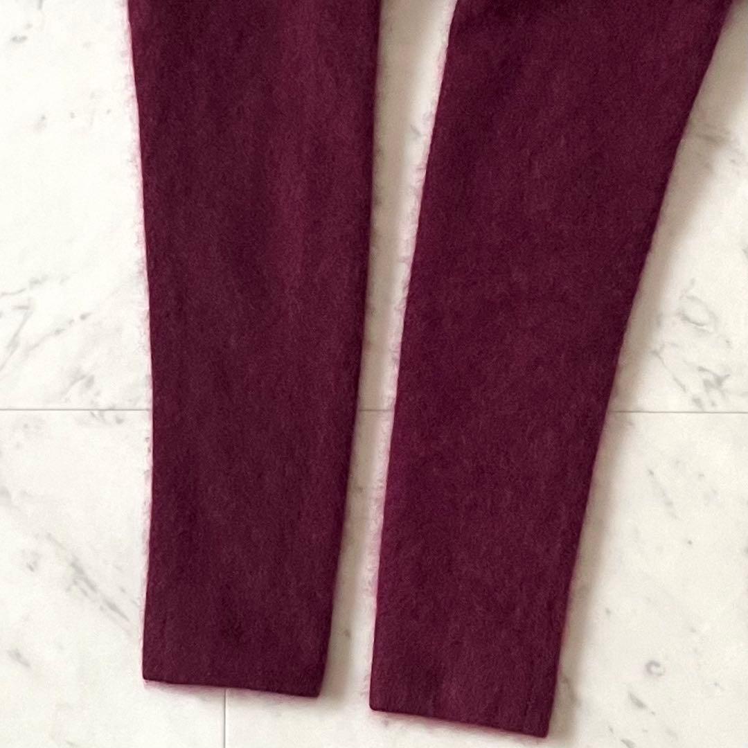 極美品♪MOGA モガ ウールカシミヤシャギーニット M ボルドー クルーネック