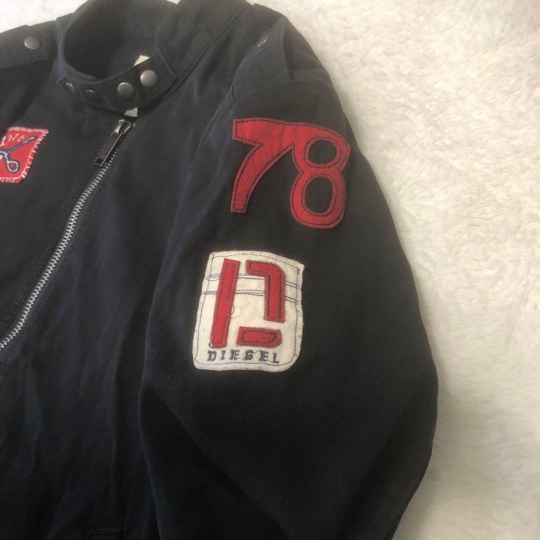 DIESEL シングルライダー　コットン　アップリケデザイン　ジャケットブルゾン