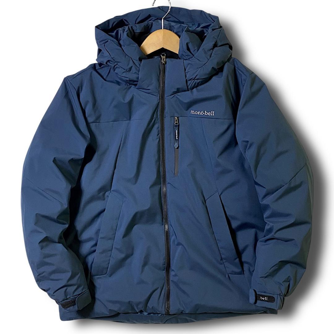 XL モンベル 防寒 胸止水ジップ エコダウンジャケット ネイビー 定4.9万