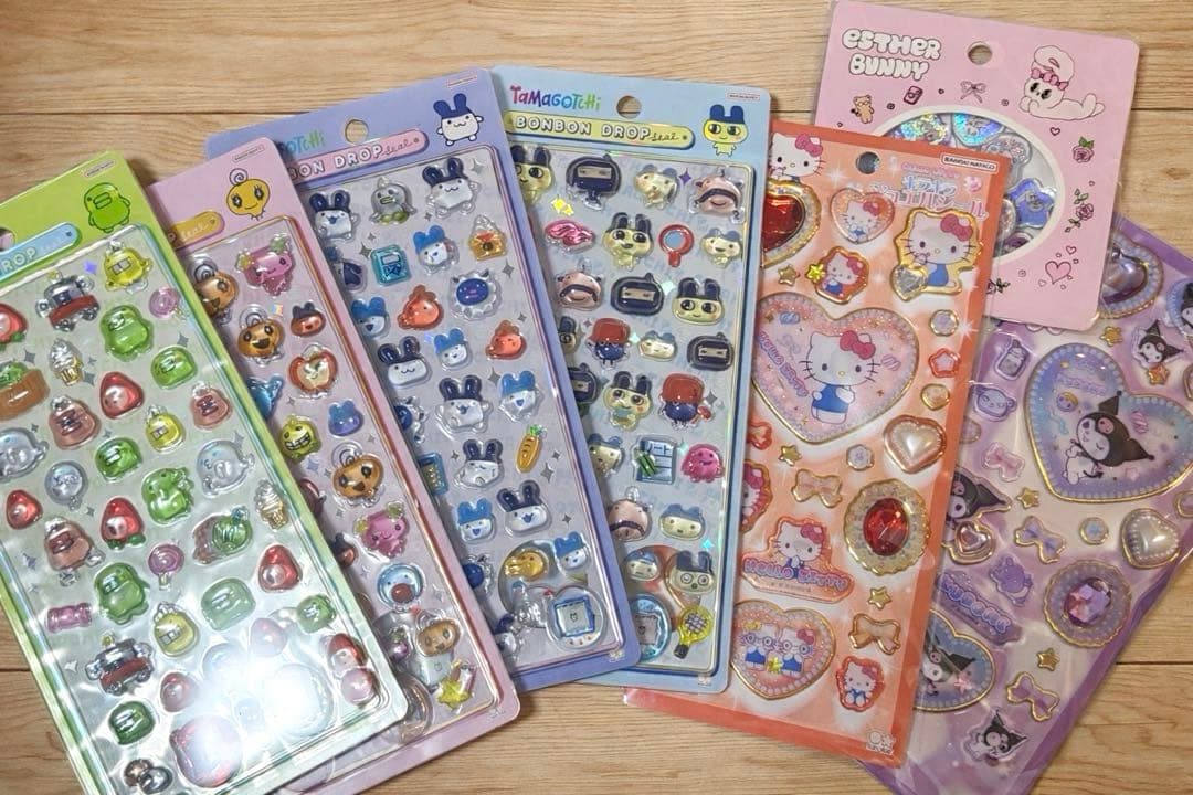 国内正規品 ボンボンドロップシール7枚 たまごっち 和柄 サンリオ エスターバニ