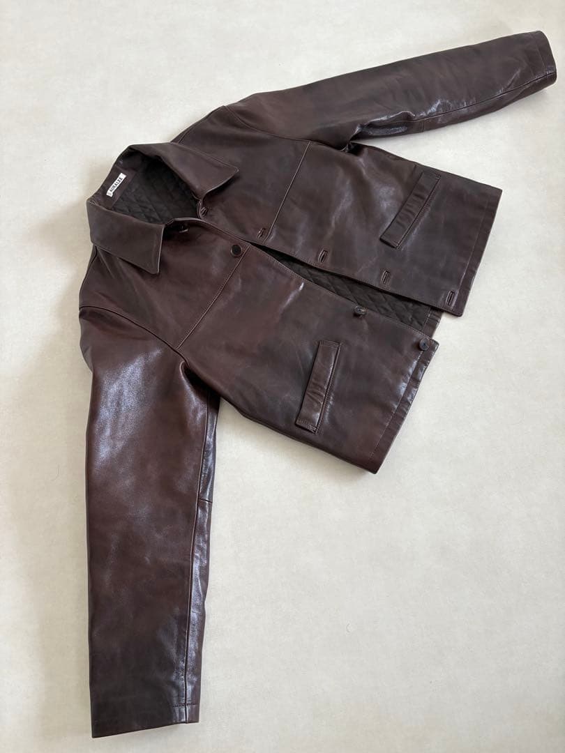 ジャケット・アウター AURALEE HEAVY LAMB LEATHER BLOUSON SIZE4