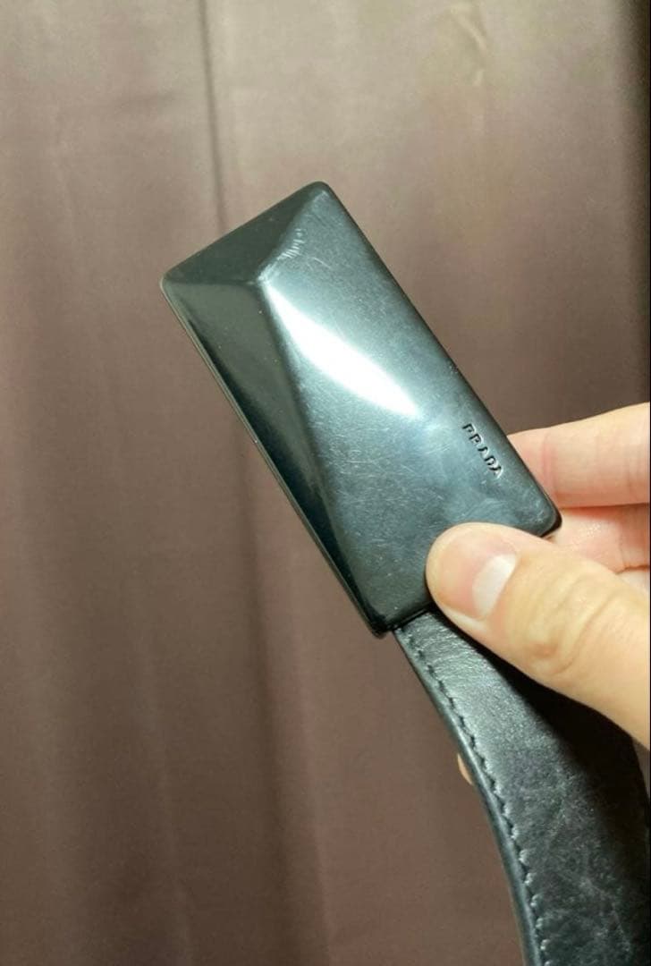 小物 90s prada l plate leather belt