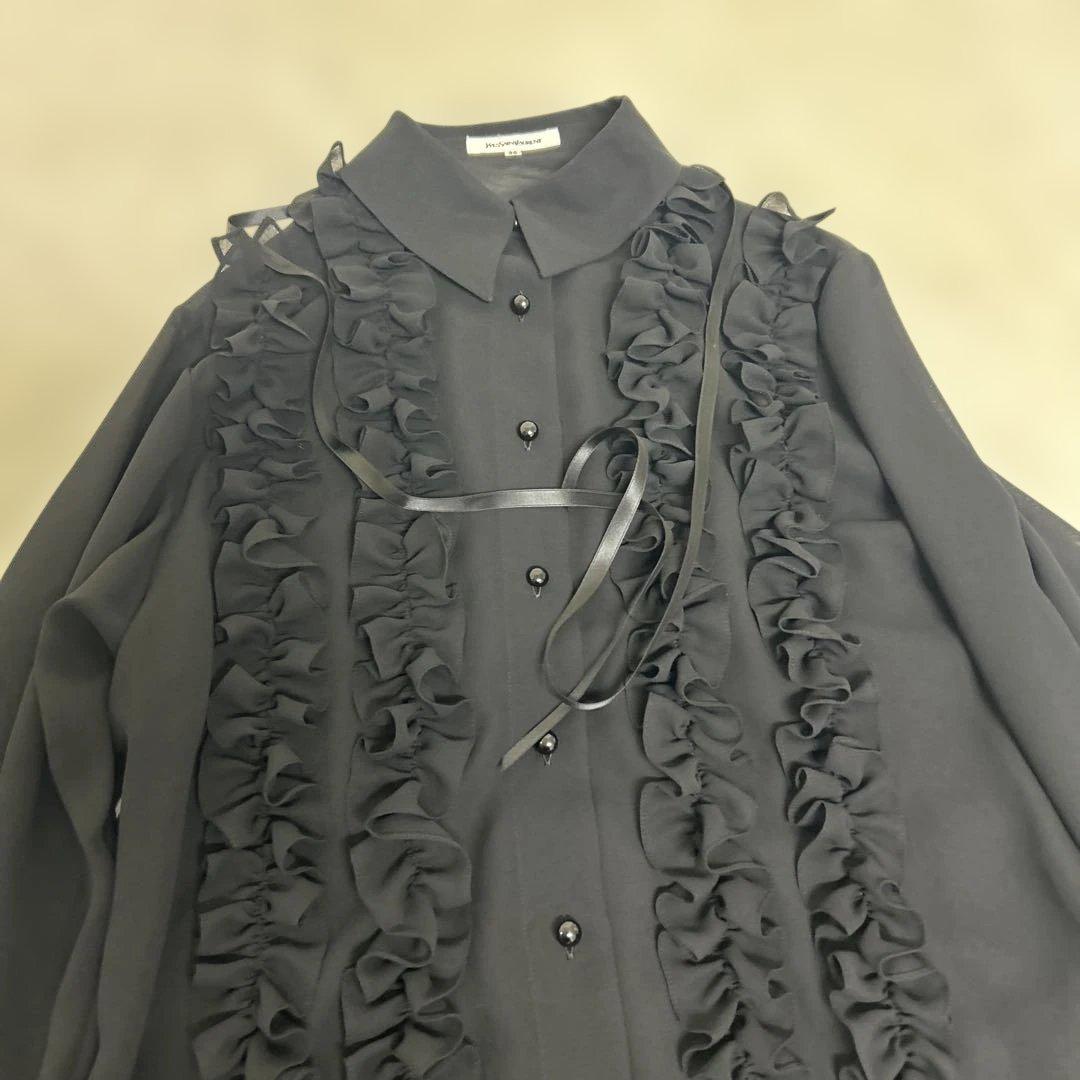 【未使用タグ付き】イヴサンローラン ブラウス シャツ リボン　ポリエステル100