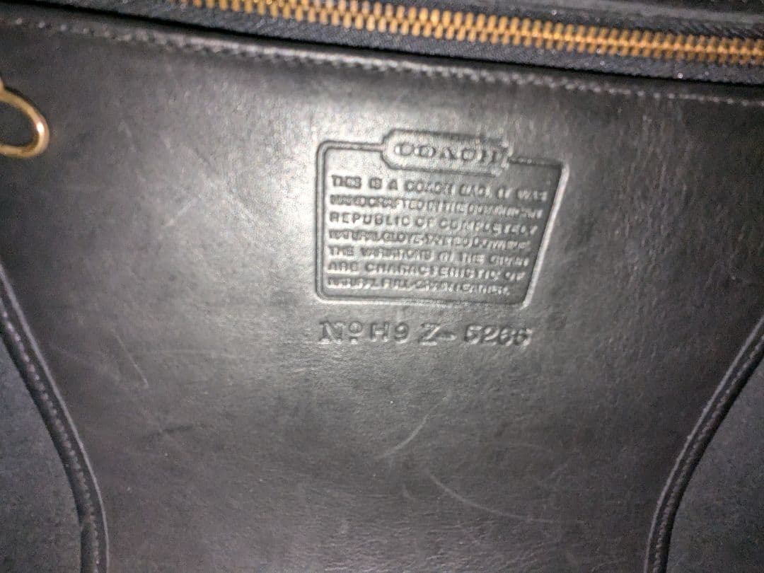 【オールドコーチ】 COACH レザーショルダーバッグ ブラック