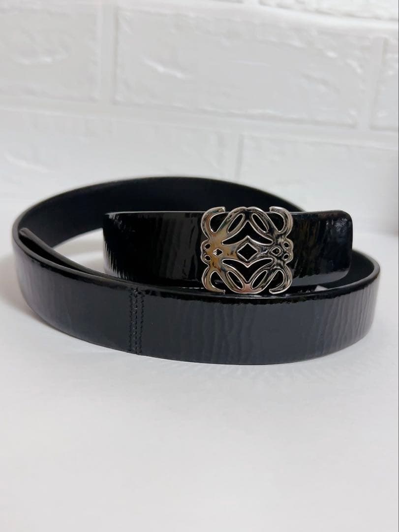 ロエベ　LOEWE ベルト　アナグラム　黒　ブラック