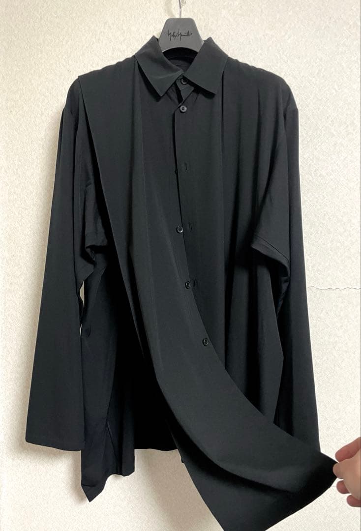 ウールギャバ アシンメトリー シャツ