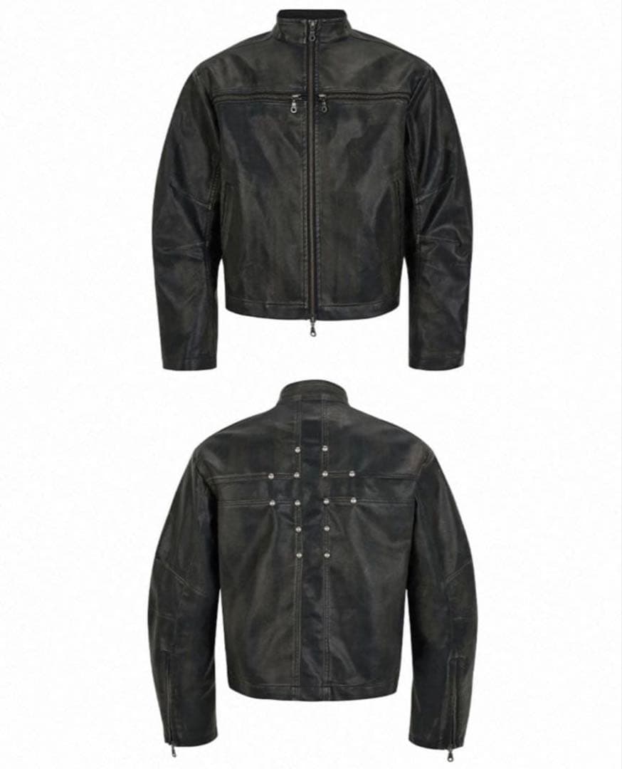 SGW 十字架 ライダースジャケット　レザー　秋　クロスモチーフ