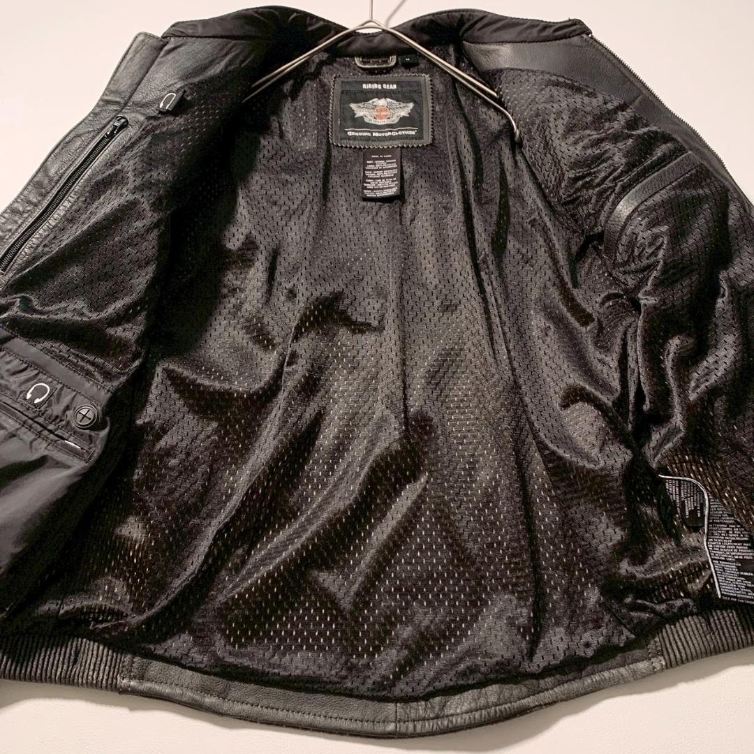 【激渋】ハーレーダビッドソン シングル ライダースジャケット 牛革 パンチング