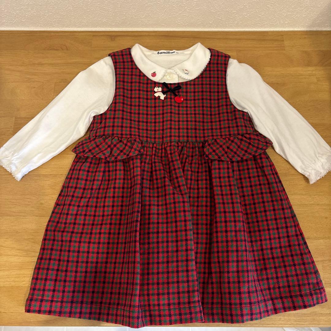 ファミリア　ジャンパースカート　ブラウス　80