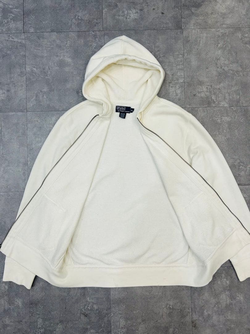 う*○様 90s ラルフローレン ジップパーカー ホワイト 裏サーマル