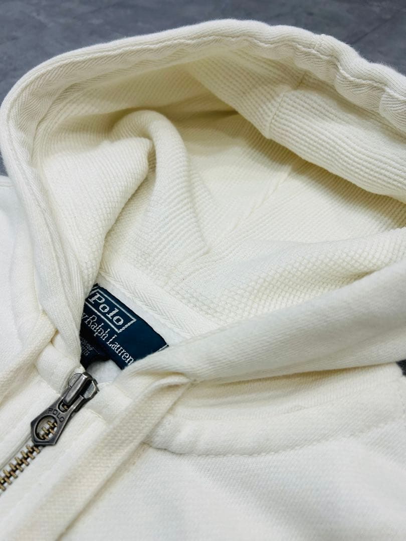う*○様 90s ラルフローレン ジップパーカー ホワイト 裏サーマル