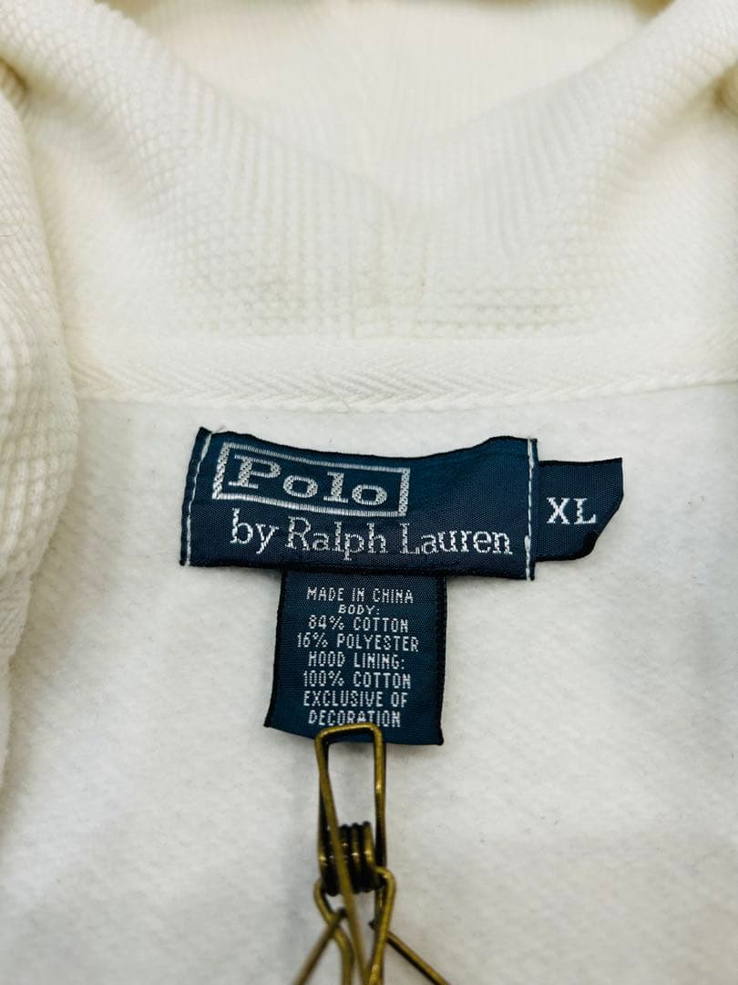 う*○様 90s ラルフローレン ジップパーカー ホワイト 裏サーマル