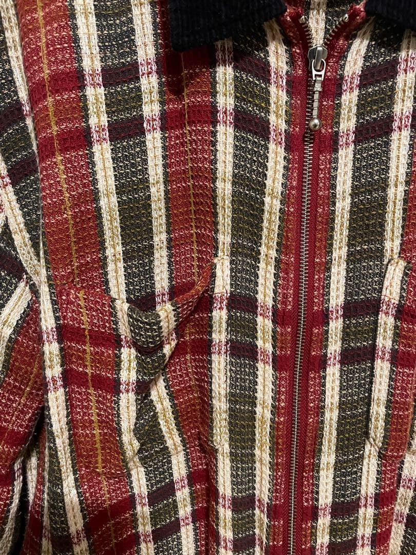 シュプリーム　Plaid Thermal Zip Up Shirt