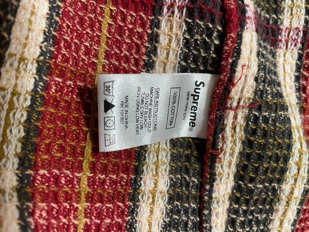 シュプリーム　Plaid Thermal Zip Up Shirt