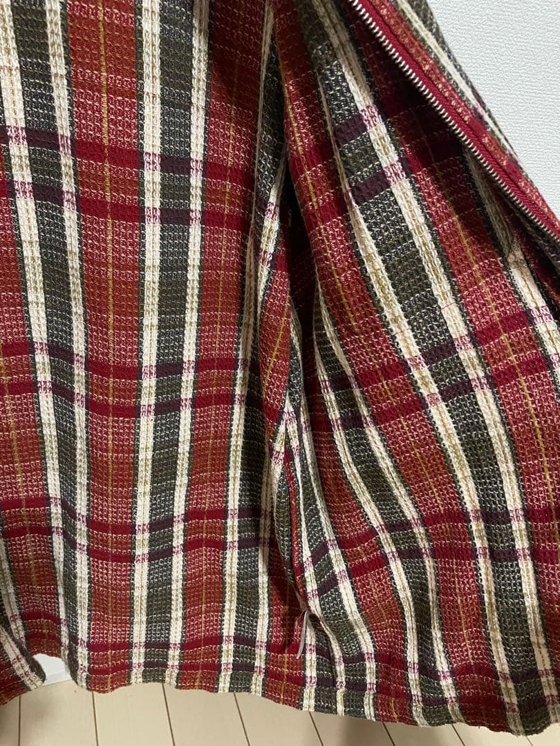 シュプリーム　Plaid Thermal Zip Up Shirt
