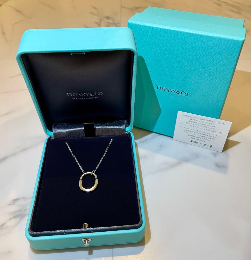 【美品】ティファニーロック　ホワイトゴールドスモールペンダント　正規品