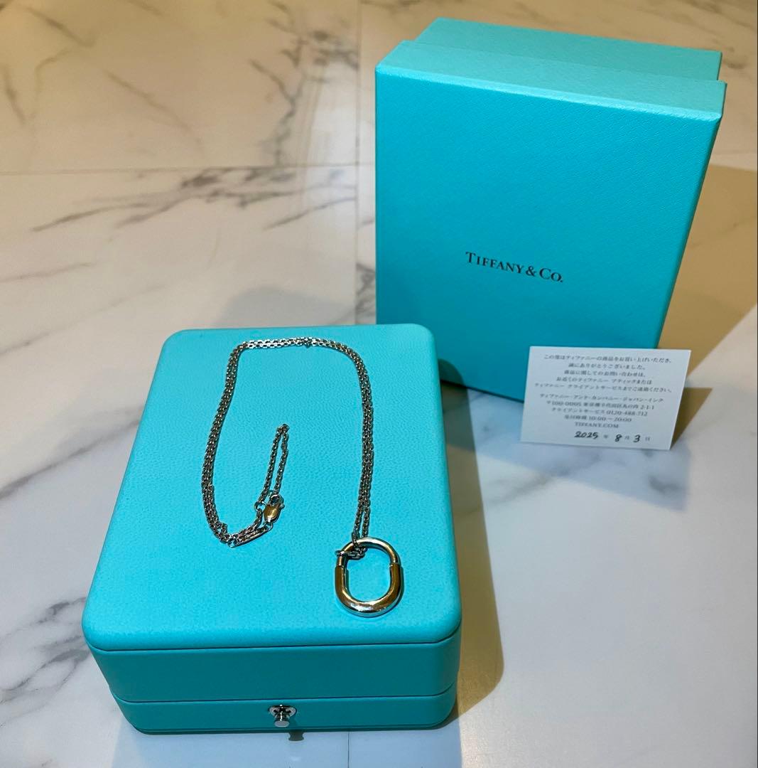 【美品】ティファニーロック　ホワイトゴールドスモールペンダント　正規品