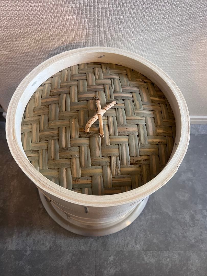 miki【照宝】未使用　白木　せいろ　24㎝　3段＋蓋　蒸し板セット