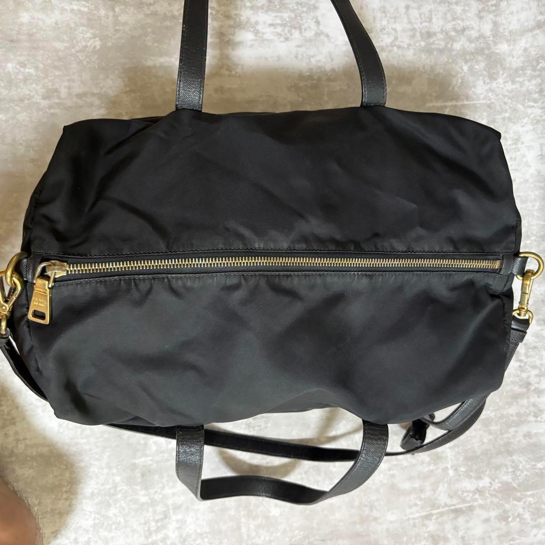 I53 PRADA プラダ　ボストンバッグ　三角ロゴ　ナイロン　2way 良品