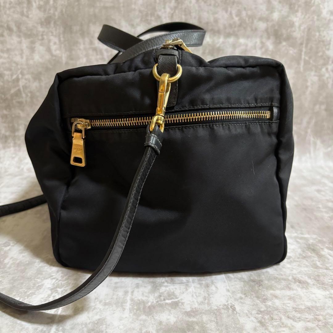 I53 PRADA プラダ　ボストンバッグ　三角ロゴ　ナイロン　2way 良品