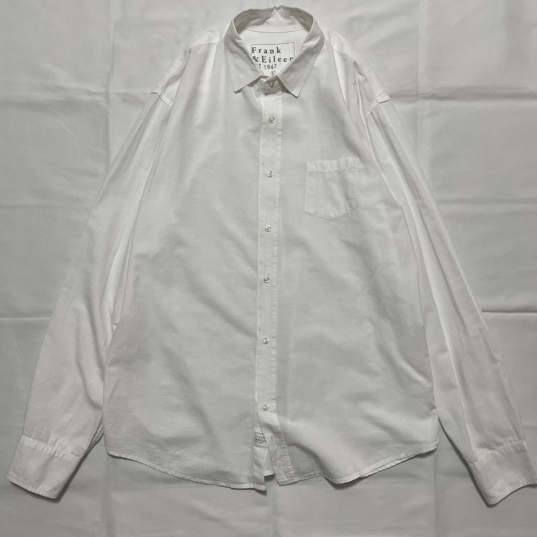 極美品✨️フランクアンドアイリーン LUKE 長袖シャツ 白 無地 Lサイズ