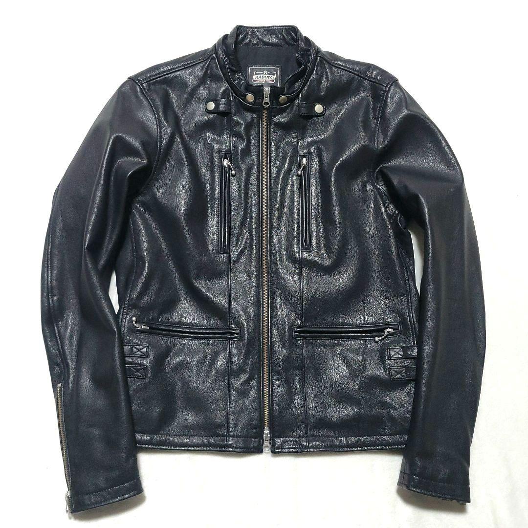 美品 カドヤ　ライダースジャケット EURO CAPP 2WAY レザー フード