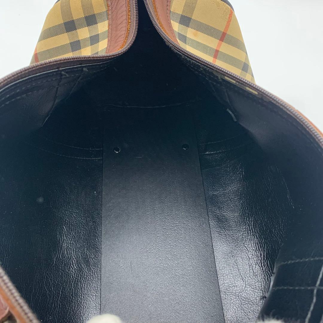 バーバリー ミニボストンバッグ ノバチェック ホースロゴ シャドーホース