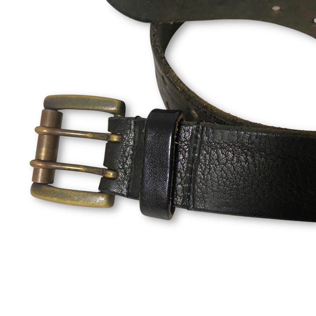 小物 TETE HOMME double buckle leather belt