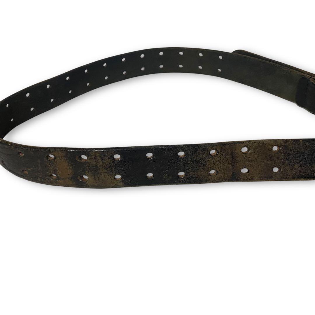 小物 TETE HOMME double buckle leather belt