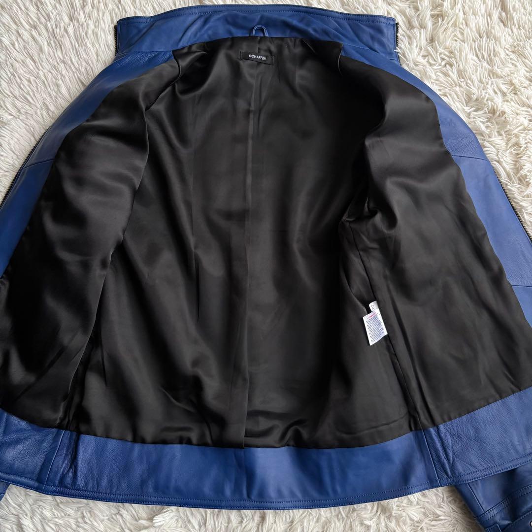 (美品) SCHAFFEN シングル ライダースジャケット ラムレザー ベルト